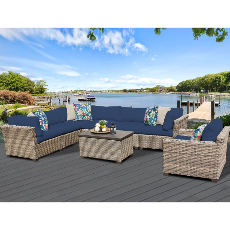 Sol 72 Outdoor Rochford 8 Piece Sectional Seating Group with Cushions